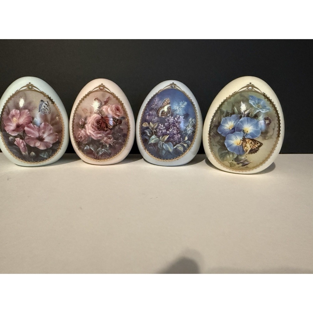 Danbury‎ Mint Butterfly And Flower Garden Porcelain Eggs